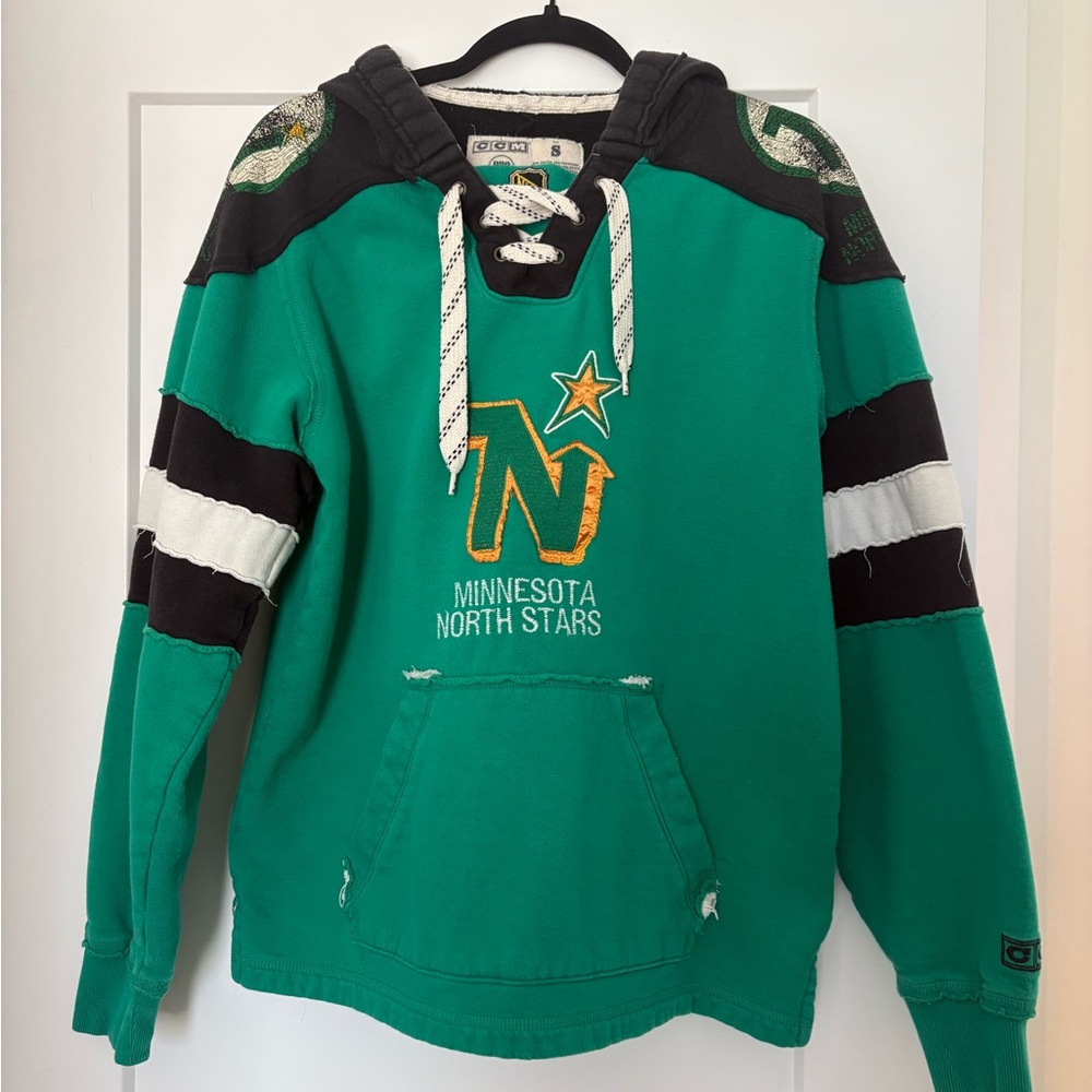 CCM Green and Black Minnesota North Stars Sweater